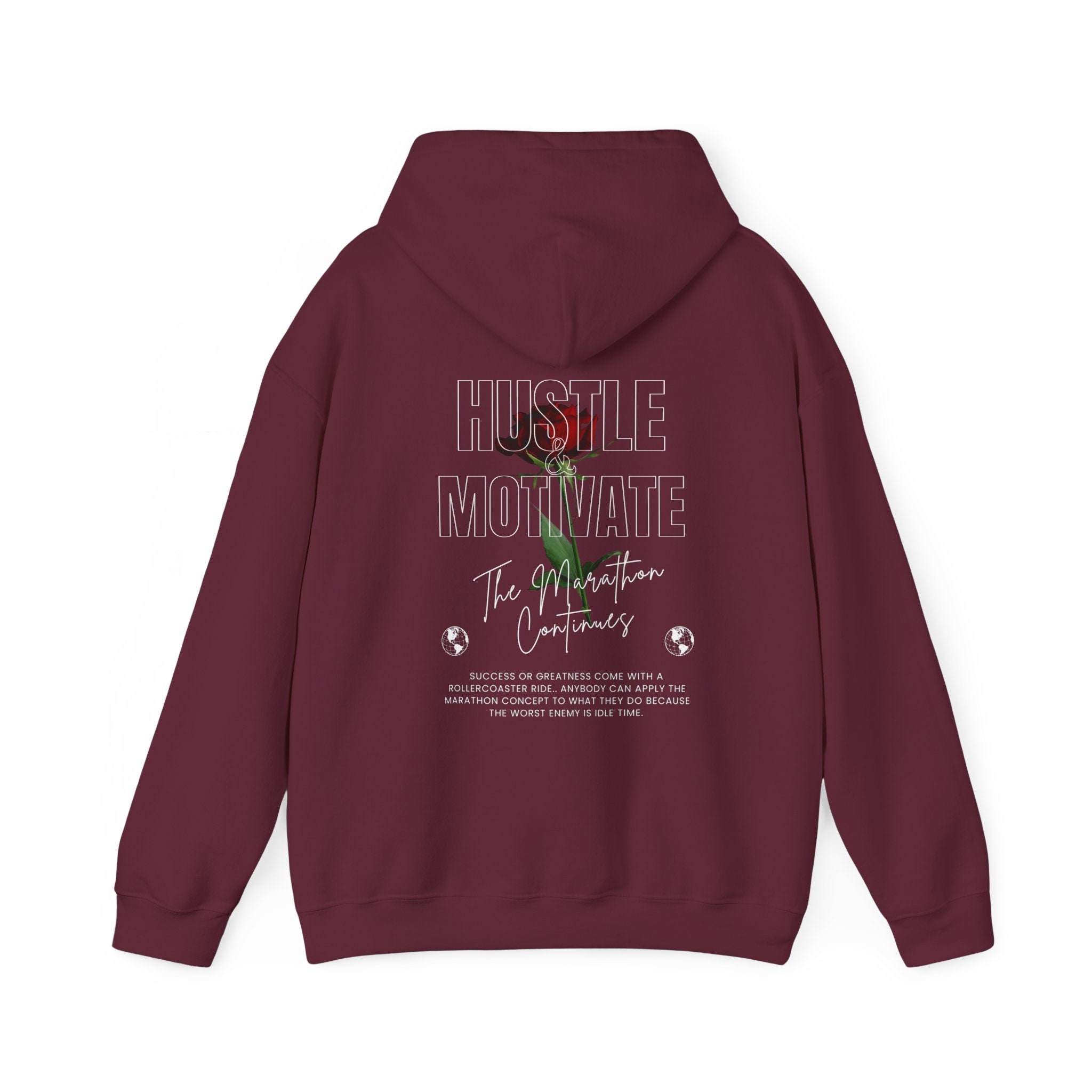 Nipsey Hussle Sweater Hustle and Motivate Top Rap Hip Hop Hooded Sweatshirt the Marathon Continues Words on Back of Sweater Gift for Him Etsy UK