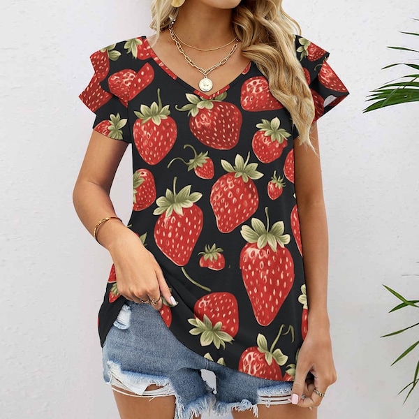 Strawberry Shirt Strawberry Clothes Summer Fruit Shirt Strawberry Top Strawberries Tee Strawberry Gifts Garden T shirt Aesthetic Clothing