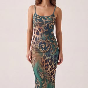Off the Shoulder Leopard Maxi Dress - Etsy
