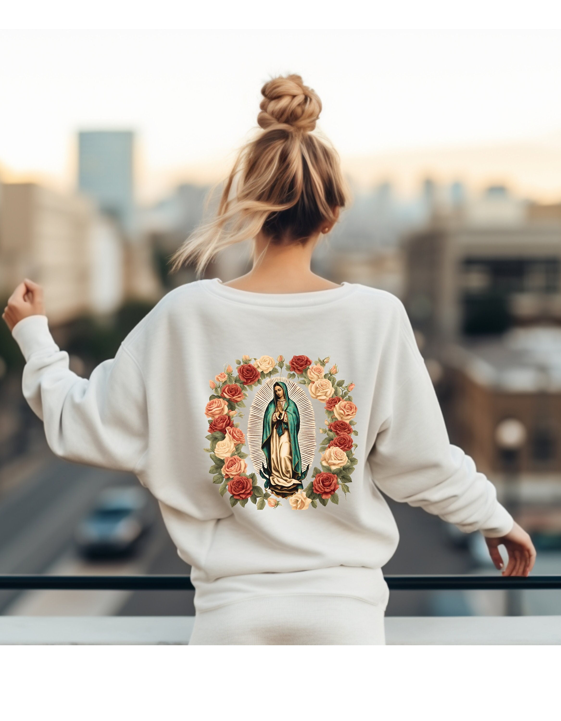 Virgin Mary Sweater, Virgen de Guadalupe Sweatshirt, Our Lady of Guadalupe Sweatshirt, Christian Shirt, Religious Gifts, Catholic Sweater