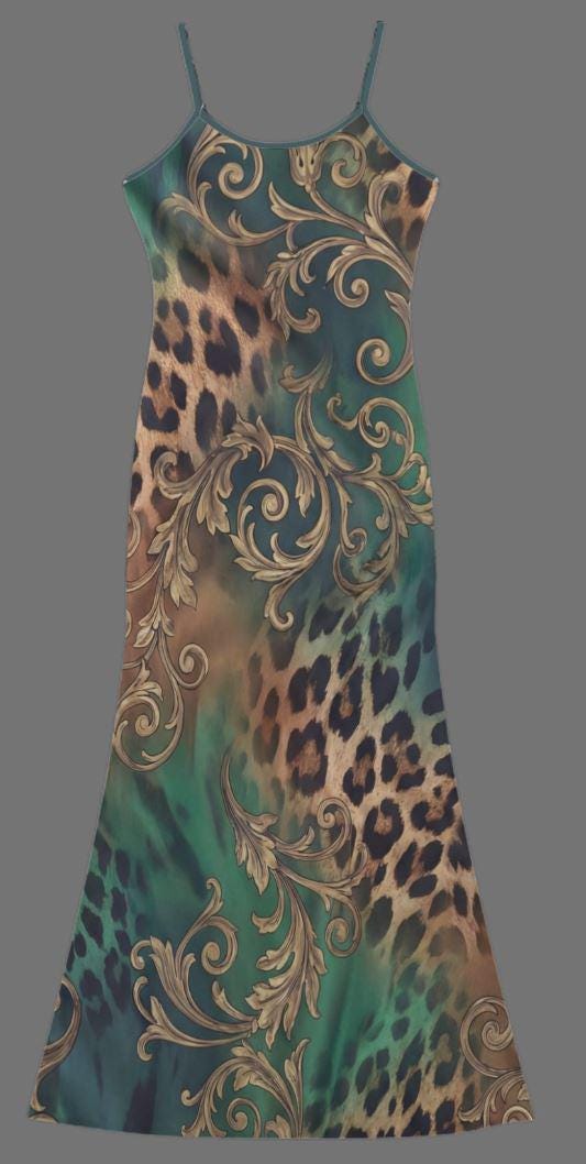 green leopard print slip dress LIKE NEW Urban Outfitters Leopard Print Slip Dress Olive Green XS