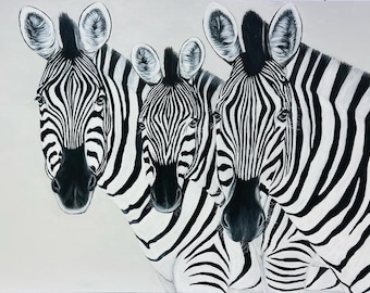 Hand painted Zebra Painting