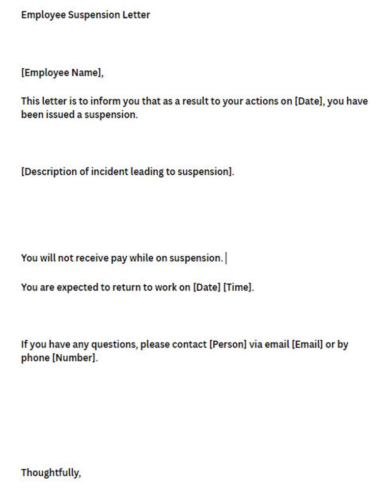 Employer Disciplinary Forms , Editable Write Up, Suspension Letter