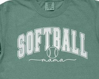 Comfort Colors Softball Mom Shirt: Oversized Game Day Mama Tee