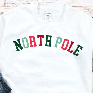 North Pole Christmas Sweatshirt, Merry Christmas Crewneck, Christmas Holiday Sweatshirt, Festive Christmas Sweatshirt, North Pole Shirt