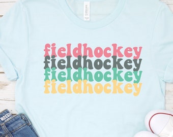 Retro Field Hockey Mom Shirt: Soft Cotton Tee