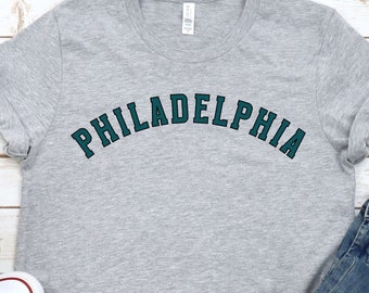 Philadelphia Football Shirt: College Font, Unisex Tee