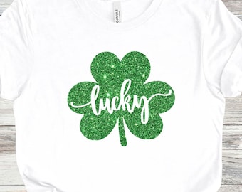 Lucky Shamrock Shirt: St. Patrick's Day Faux Glitter Tee