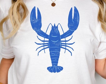 Vintage Blue Lobster Shirt: Maine Vacation Gift, Lobster Lover Tee