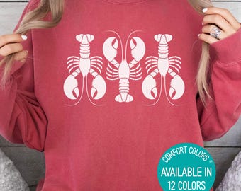 Comfort Colors Lobster Sweatshirt: Garment-Dyed Coastal Crewneck