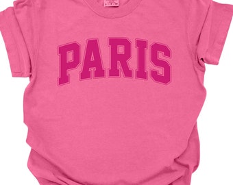 Comfort Colors Paris T-Shirt: France Travel Tee, Paris Lover Gift