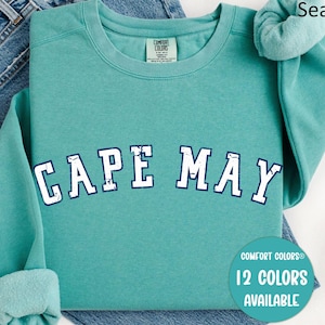 Comfort Colors Cape May Sweatshirt: Vintage Varsity Crewneck
