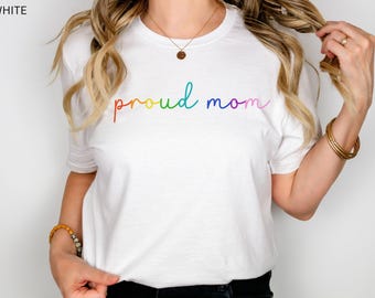 Rainbow Proud Mom Shirt: LGBTQ Pride Parade Tee