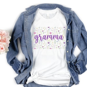 Floral Gramma Shirt, Cool Gramma Tee, Gift for Grandmother, New Gramma Gift, Mother&#39;s Day Gift, Best Gramma Shirt, Grandmother Reveal Shirt