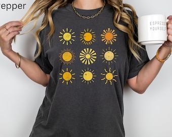 Comfort Colors Sun Shirt: Distressed Boho Graphic Tee