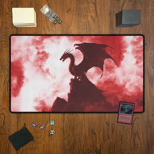 Mystic Dragon TCG Playmat, Custom Art, Tabletop Games, Mouse Compatible, Gamer Gift, 23.6&quot; x 13.8&quot; - Prop Card Not Included