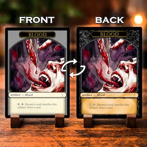 Blood Token, MTG Retro Frame, Double Sided, Custom Magic The Gathering Tokens, Commander Accessories, TCG Custom Art