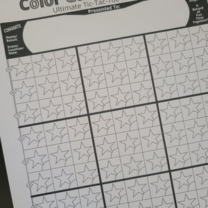 Star design of Printable Color Game Award Ultimate Tic-Tac-Toe Record by ColorGameAward. Print, Color & Play, Instant Record Award!