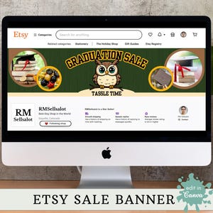Sale Banner ~ Etsy Shop Branding ~ Canva Template ~ Etsy Mock-up Header ~ GRADUATION