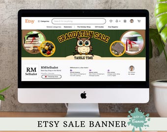 Sale Banner ~ Etsy Shop Branding ~ Canva Template ~ Etsy Mock-up Header ~ GRADUATION