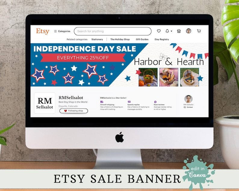 Independence Day Etsy banner, 4th of July Etsy header, patriotic Etsy shop cover, red white blue Etsy banner, Etsy banner for Independence Day sale, fireworks Etsy header, USA flag Etsy shop banner, July 4th Etsy sale header, stars and stripes Etsy cover, patriotic shop decoration, Etsy shop banner for July 4, freedom theme Etsy header, summer sale Etsy banner, Etsy banner for American holiday, festive Etsy shop header, Fourth of July shop graphic, Etsy USA celebration banner