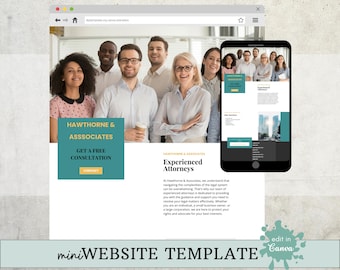 Modello di sito web fai da te per piccole imprese ~ Sito web senza codice ~ Landing page modificabile di Canva ~ Imprenditori individuali ~ ADVO