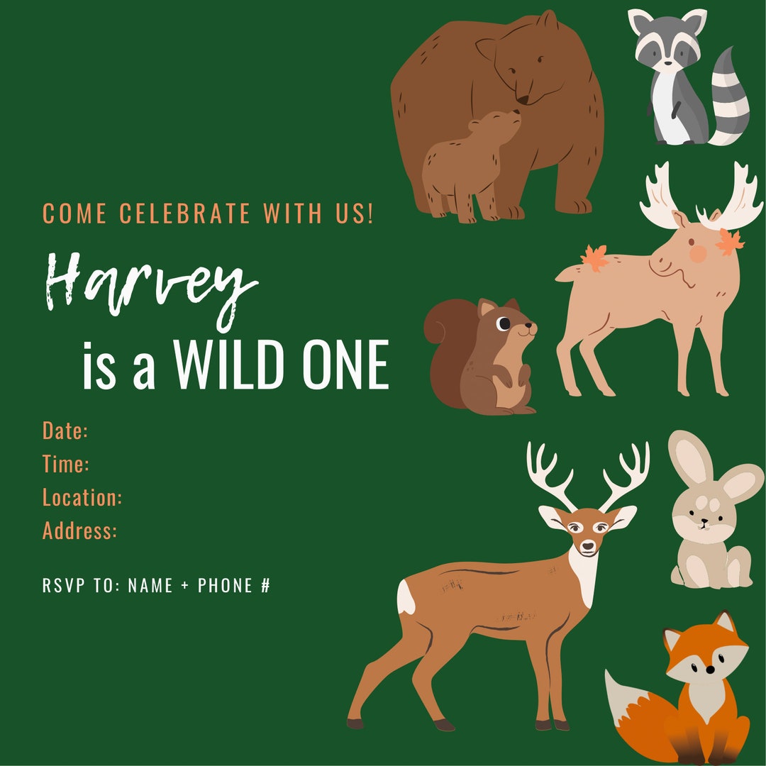 Editable Wild ONE Birthday Invitation Etsy