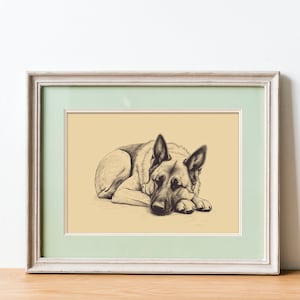 German Shepherd Wall Art Print | Dog Artwork Dog Wall Decor | Gifts for Dog Lovers | Printable Digital Download