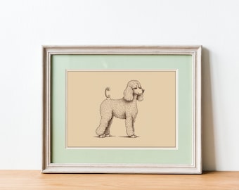 Poodle Line Art Print | Poodle Wall Art | Dog Artwork Dog Wall Decor | Gifts for Dog Lovers | Printable Digital Download