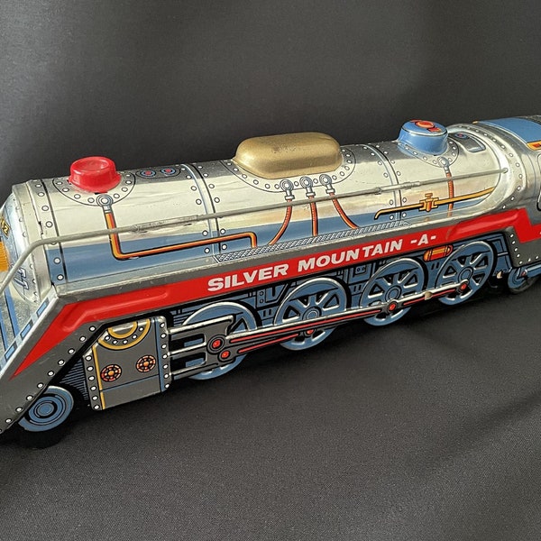 60s Silver Mountain Express A Tin Litho Train #4062 by Masudaya Modern Toys Japan NOT WORKING