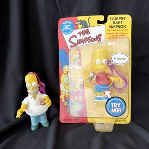 Slurpin’ Bart Simpson and Hungry Homer Simpson Talkin’ Carry-Along Clip-On by Re:PLAY!– Batteries Dead
