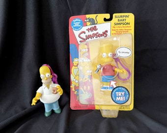 Slurpin’ Bart Simpson and Hungry Homer Simpson Talkin’ Carry-Along Clip-On by Re:PLAY!– Batteries Dead