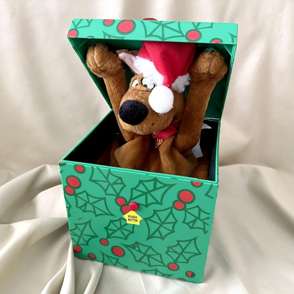 Talking Christmas Scooby Doo Jack in the Box Pop-Up Plush--Talking WORKS