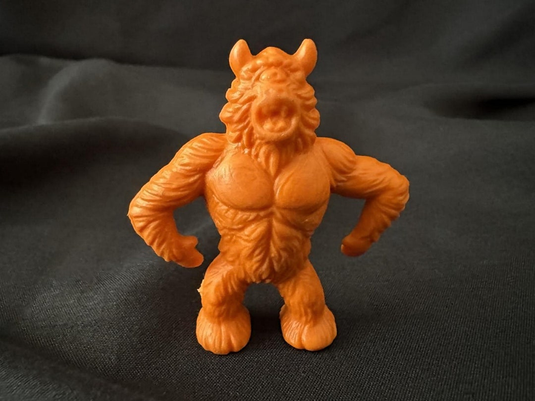 80s Diener Horned Cyclops 2” Orange Hard Rubber Eraser Monster