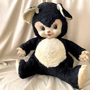Vintage Rubber Face Skunk Stuffed Animal ~ Ideal Toy Co