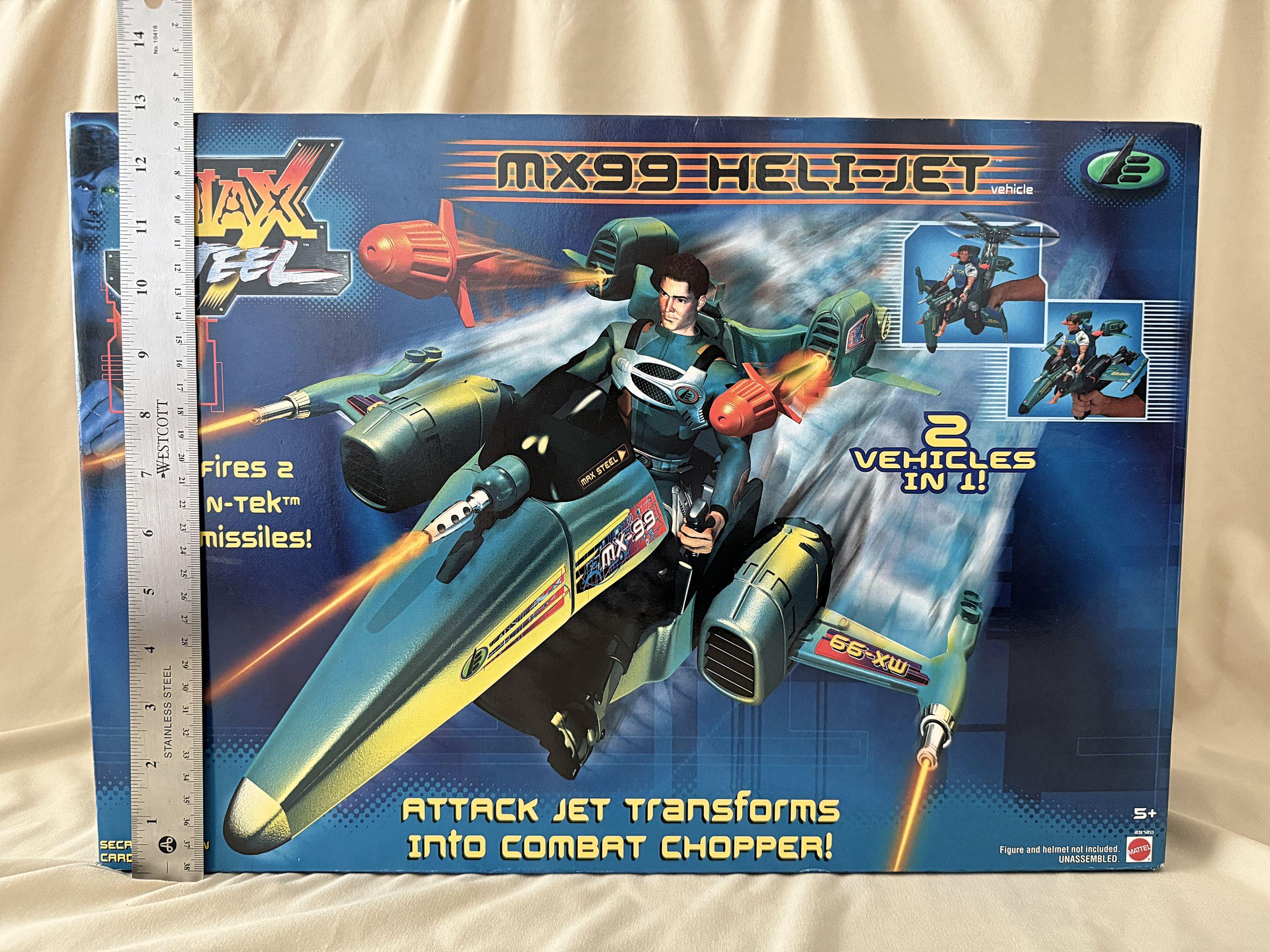 NIB Rare Max Steel MX99 Heli-jet Chopper Sealed Recalled WTC Twin