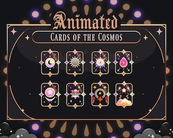 Animated Tarot Card Twitch Emotes: Celestial Cosmos (Digital Download .GIFs)