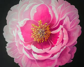 Original oil painting of pink Peony &quot;Forever in Bloom&quot;