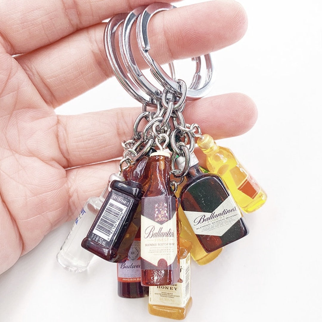 Resin Wine Bottle Keychain Mini Beer Cocktail Key Chain for Etsy