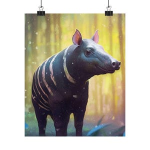 Malayan Tapir Premium Prints, Wildlife Wall Art, Animal Poster, Nature Lover Gift, Vertical Wall Decor