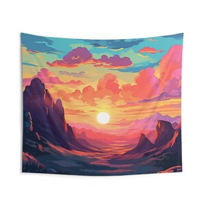 Barren Valley At Sunset Indoor Wall Tapestry
