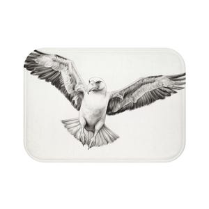 Albatros Bath Mat - Nautical Bathroom Decor, Coastal Home Accent, Sea Bird Rug, Ocean Theme Non-Slip Mat, Beach House Gift