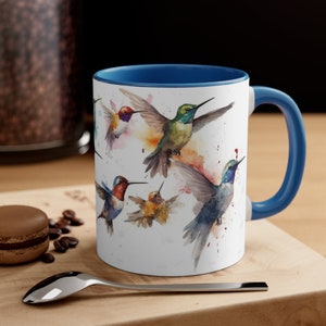 Hummingbird Mug, Hummingbird Coffee Mug, Watercolor Hummingbird, Hummingbird Lover, Birds, Nature