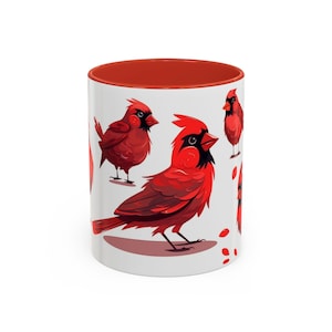 Cardinals Coffee Mug - Ceramic Beverage Cup, Red Bird Design, Tea Cup, Kitchen Decor, Gift for Bird Lovers, Wildlife Nature Mug