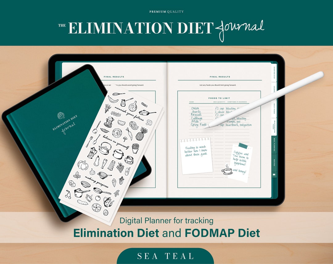 The Elimination Diet Journal PDF Digital Planner for Tracking the Elimination Diet or FODMAP