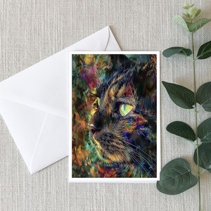 Surreale Katzen Grußkarten - Electric Art Briefpapier erhältlich als 10x15 Karte, Postkarte oder mit Umschlag (n)