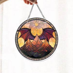 Night Court Suncatcher Ornament, Bat Boys Wings Acrylic Window Hanging, Book Lover Gift, Bookshelf Decor, Fantasy Bookish Wall Art Decor