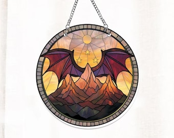 Night Court Suncatcher Ornament, Bat Boys Wings Acrylic Window Hanging, Book Lover Gift, Bookshelf Decor, Fantasy Bookish Wall Art Decor