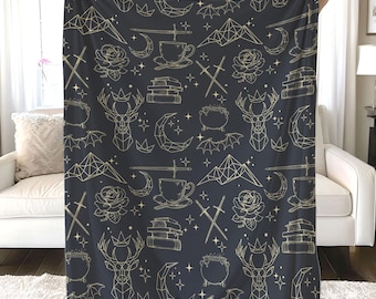 Fantasy Bookish Blanket, Fantasy Book Lover Blanket, SJM Fantasy Merch, Bookish Gift, Night Court Blanket, Starlight Book Blanket Home Decor