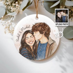 Custom Photo Ornament, Personalized Watercolor Ornaments, Christmas Ornaments 2025, Family Portrait Ornament, Couple Ornament, Bestie Gift